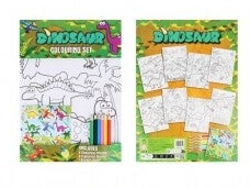 A4 Dinosaur Colouring Set with Stickers