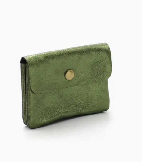 Porte-monnaie en cuir KAKI