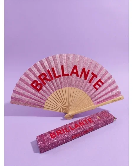 Éventail à paillettes avec cordon "BRILLANTE"