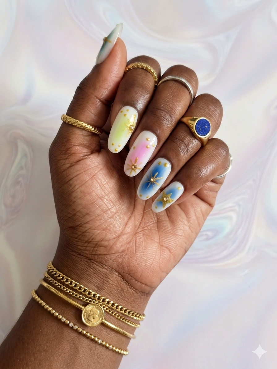 Modèle Arc en ciel - Set de 10 press on nails