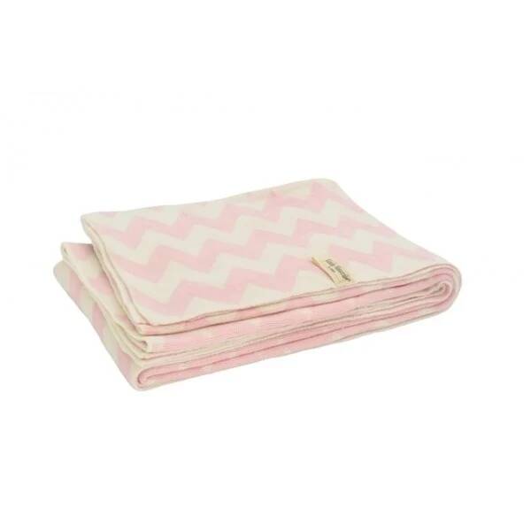 Jollein - Deken Chevron pink/off-white 75x100cm