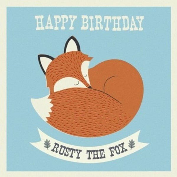 Rex -Verjaardagskaart Rusty the Fox