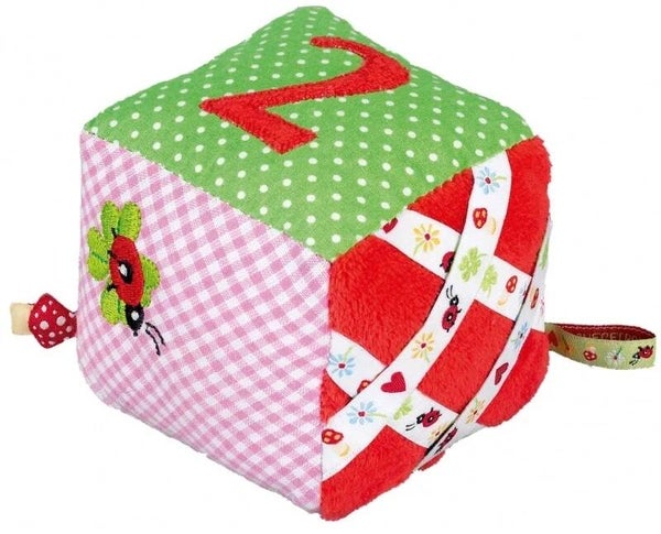 Babygeluk - Stoffen activiteitenkubus - zacht babyspeelgoed