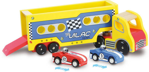 Vilac- Truck met 2 raceauto's