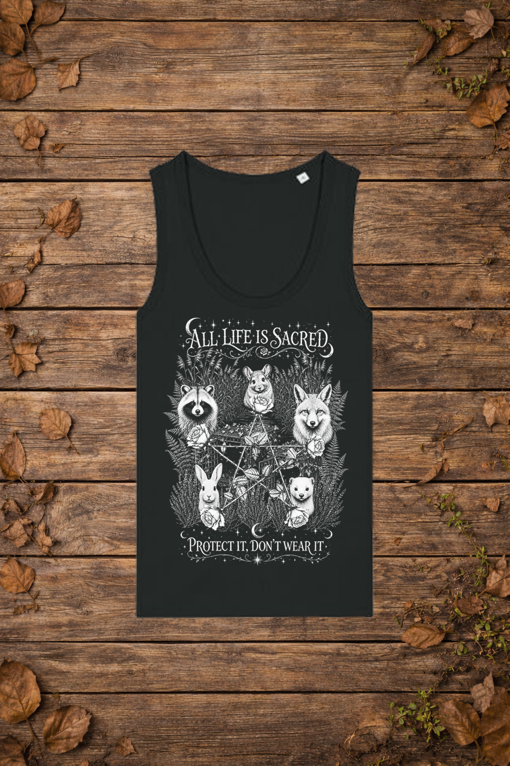 'All life is sacred' - fur edition (tanktop vrouw)