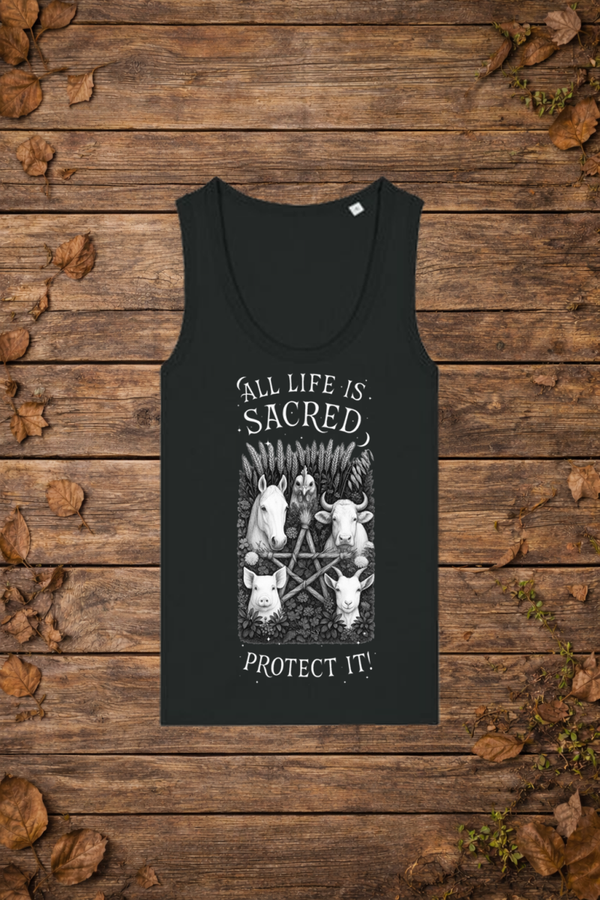 'All life is sacred' farm edition (tanktop vrouw)