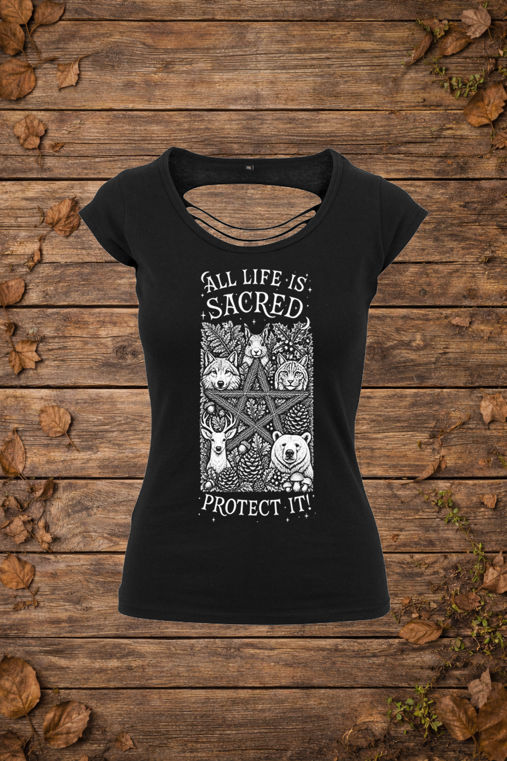 'All life is sacred' forest edition (backcut)