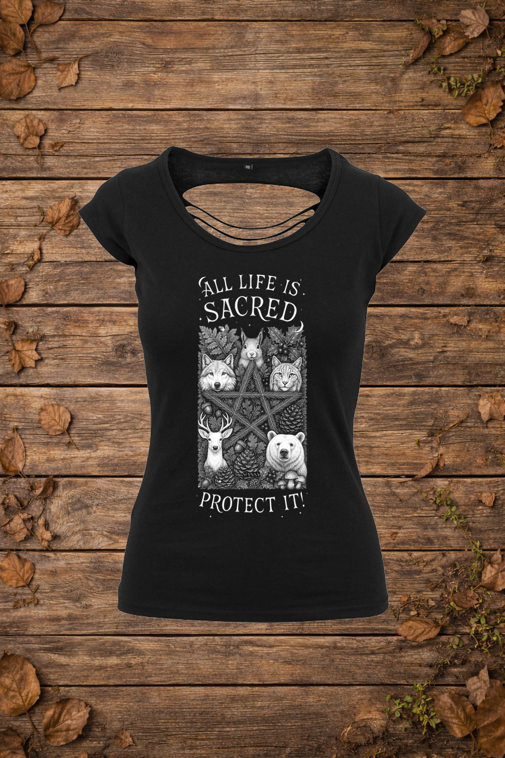 'All life is sacred' forest edition (backcut)