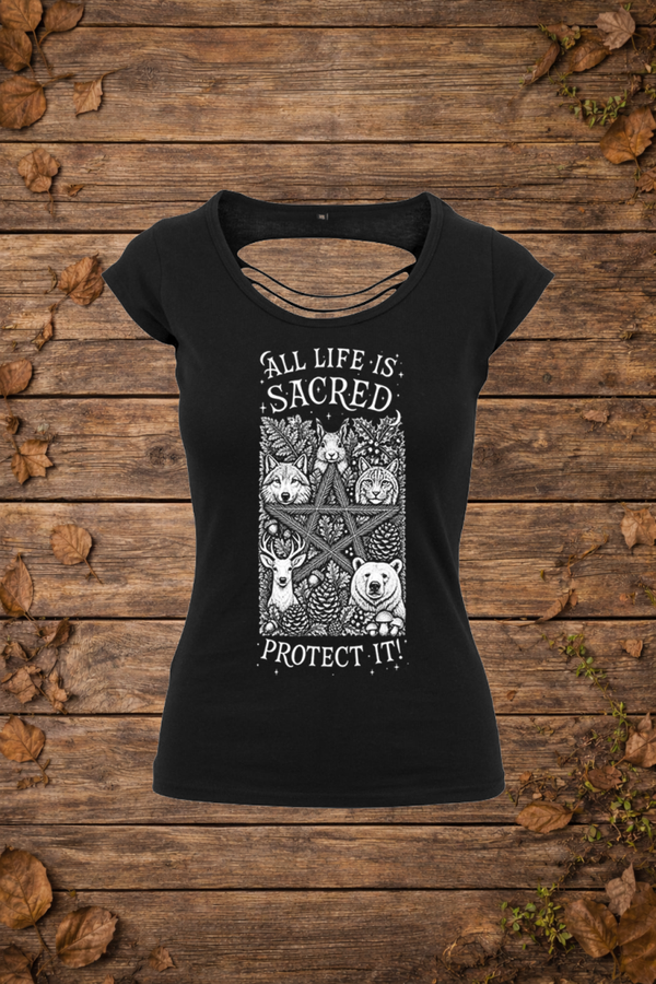'All life is sacred' forest edition (backcut)