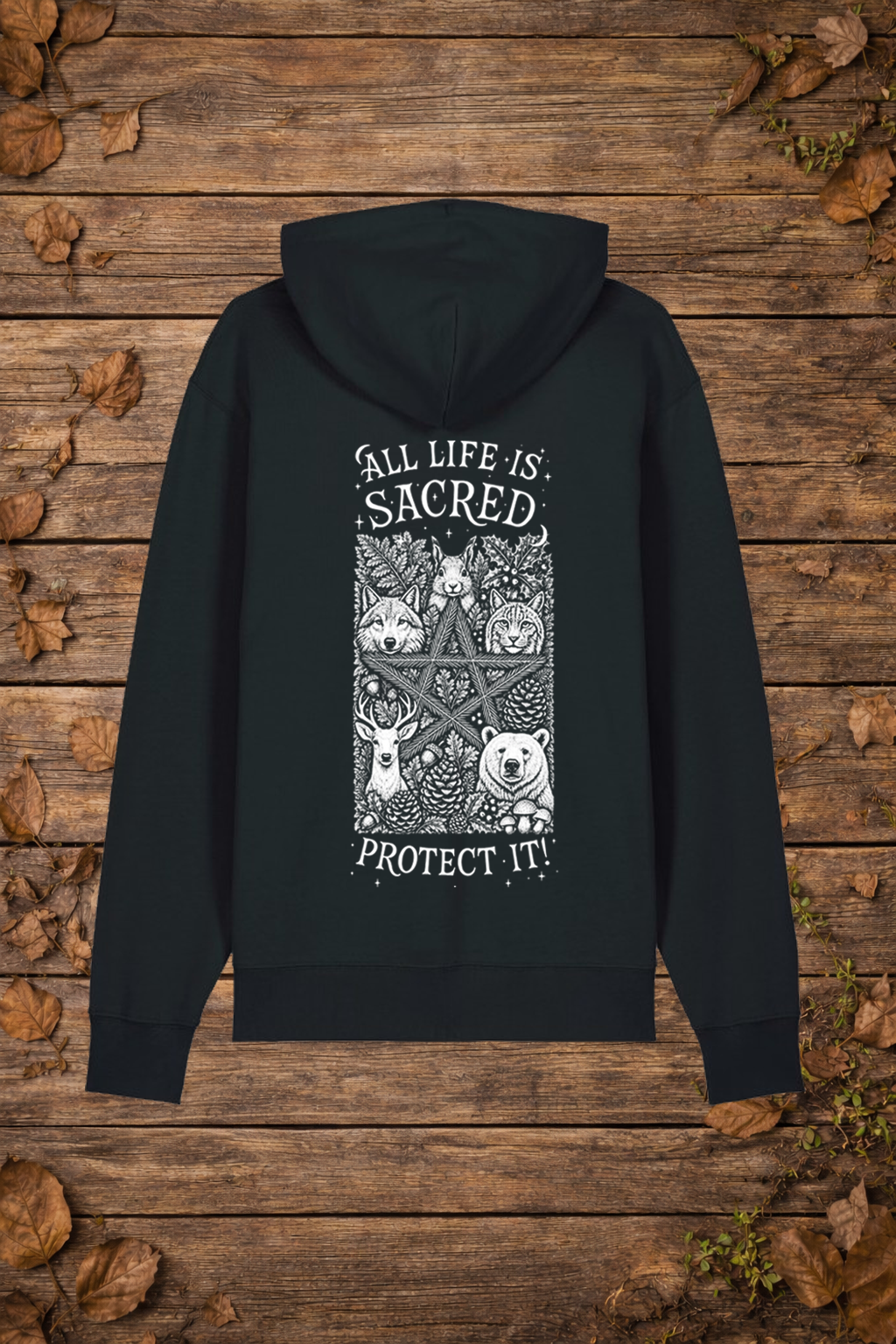 'All life is sacred' forest edition (trui)