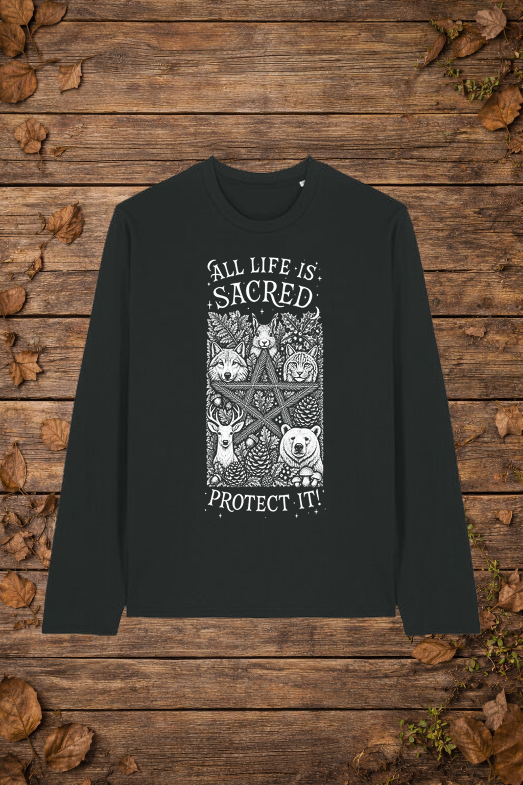 'All life is sacred' forest edition (longsleeve)