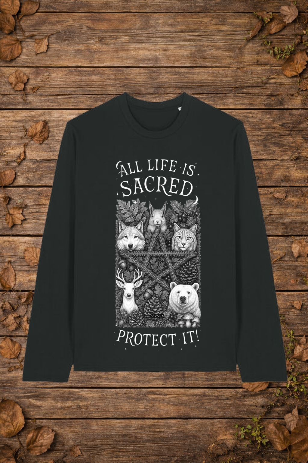 'All life is sacred' forest edition (longsleeve)