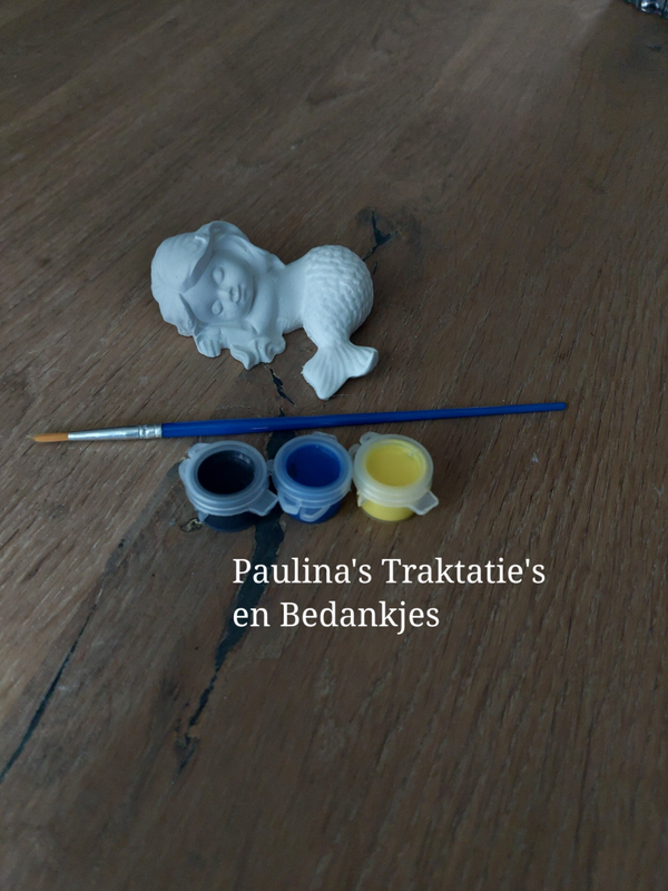 Zeemeermin liggend verfsetje