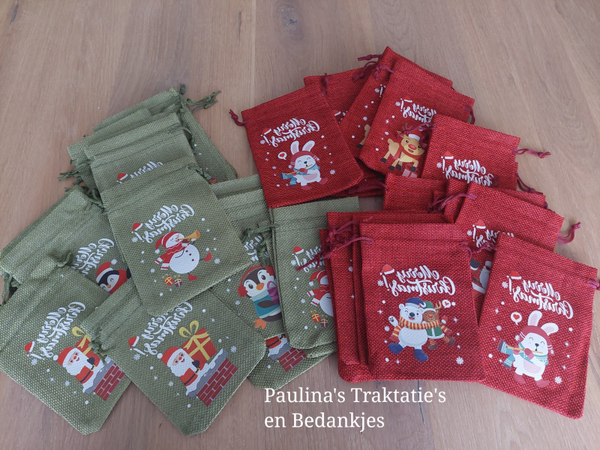 Jute zakjes kerst