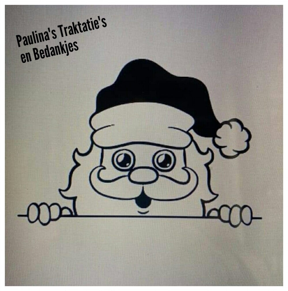 Raamsticker gluur kerstman