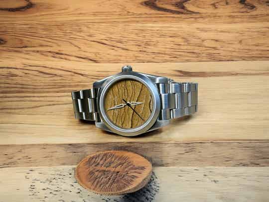 M.M01 - Desert Sand 36mm - Jaspe stone - bracelet nub + bracelet acier -  unique piece