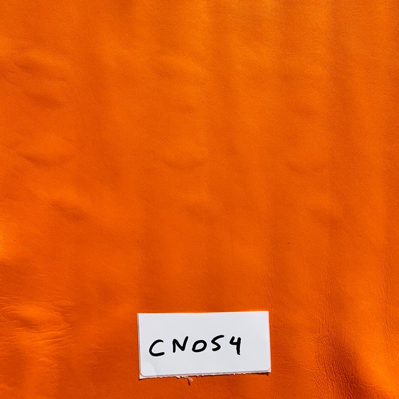 CN054- Cuir d'Agneau plongé- Orange- souple- Cuir extérieur/intérieur
