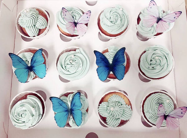 CUPCAKE BOX | BLUE BUTTERFLY