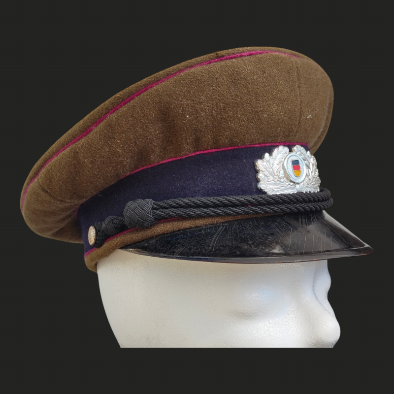 Schirmmütze Oberwachtmeister Meister Luftschutz DDR um 1958 LS Kopfbedeckung Uniform Mütze Dienstgrade Kokarde Sammlerstück Air defense NCO cap GDR East Germany uniform