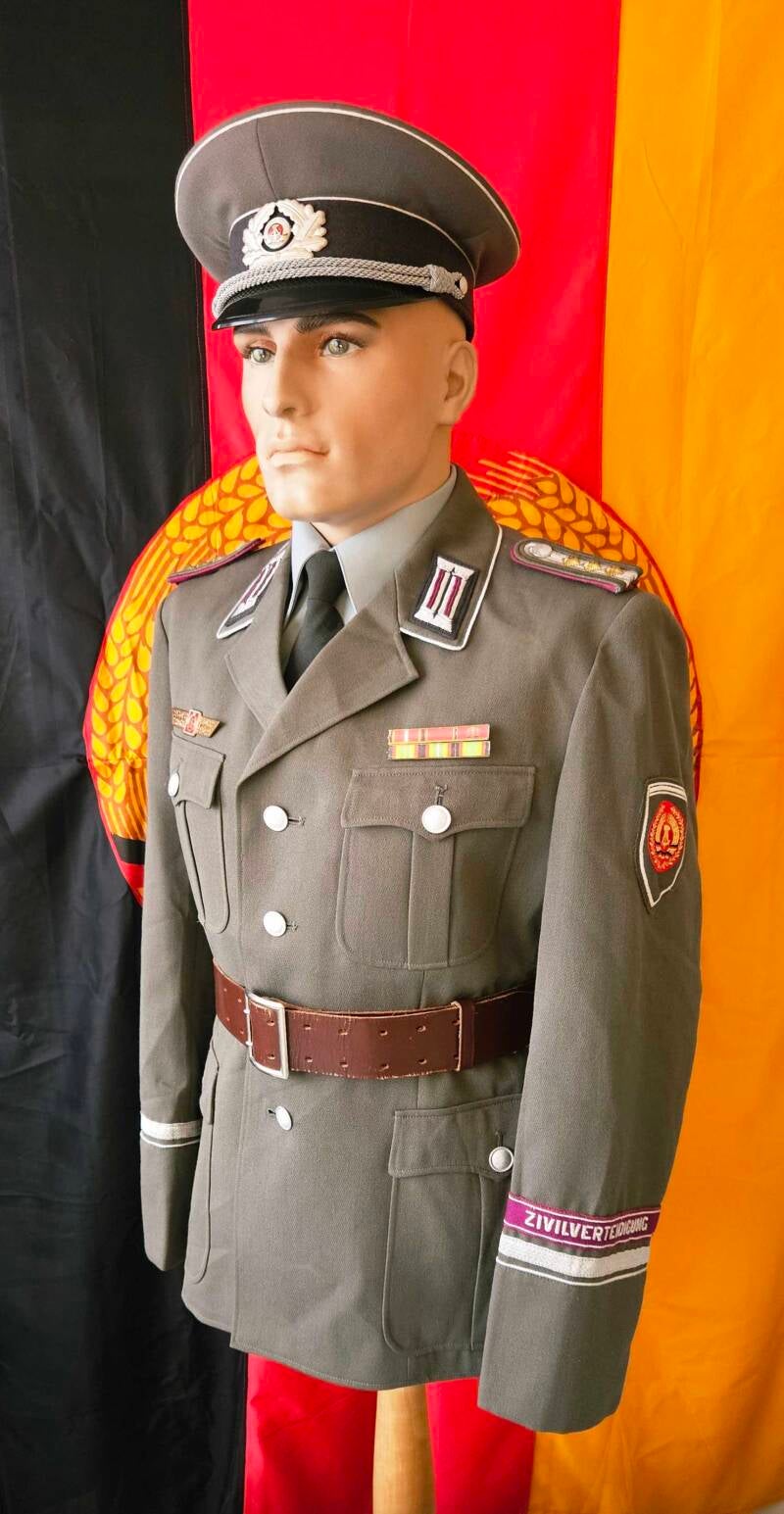 Stabsfähnrich Spieß Zivilverteidigung DDR Uniform ZV Unteroffizier Dienstgrad Dienstbekleidung Kader Abzeichen Sammlerstück Civil Defense warrant officer GDR East Germany uniform