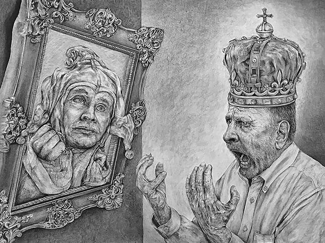 "Der König und sein Narr - II" B.130 cm x H.100 cm