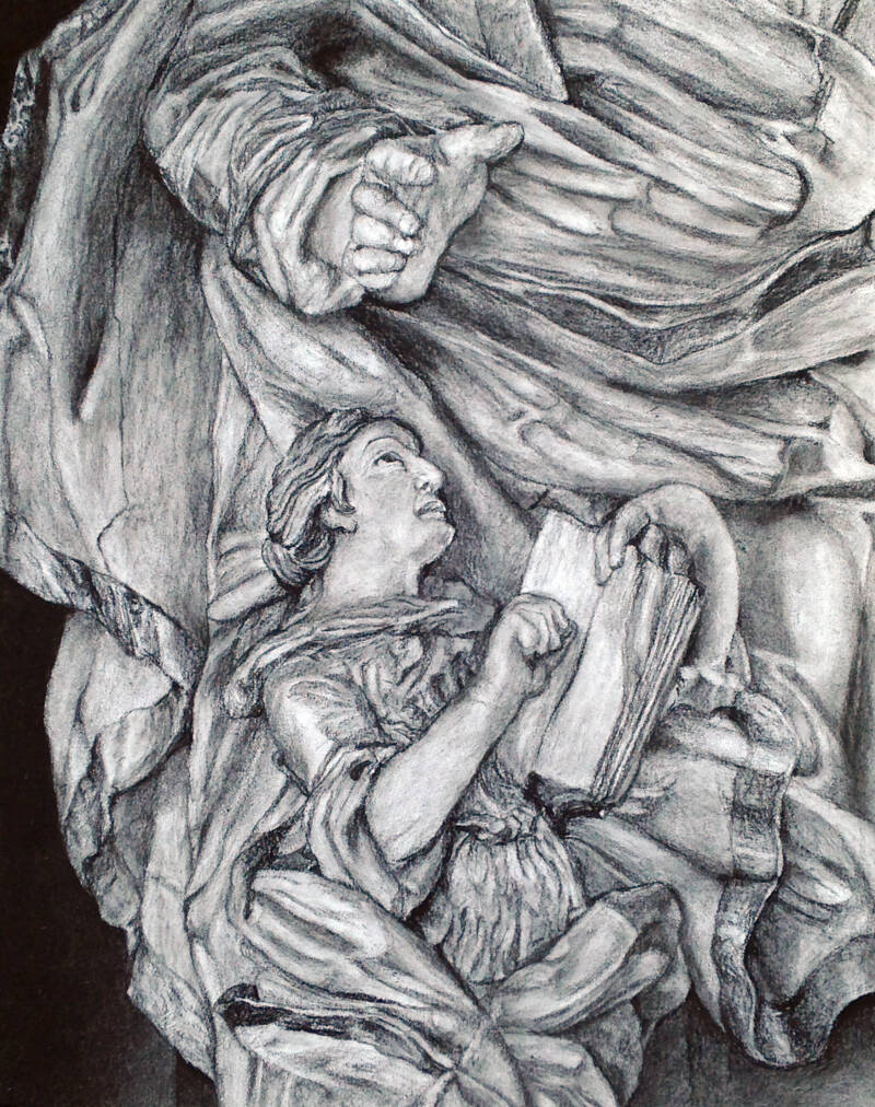 Zeichnung zu "Sakrale Impressionen" B.50 cm x H.70 cm