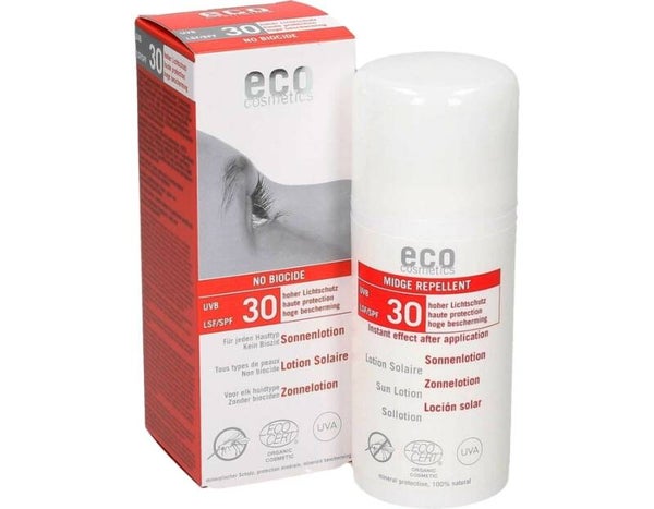 Eco Cosmetics zonnebrand lotion no biocide anti-muggen SPF30