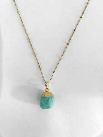 Edelsteenketting Amazoniet Druppel