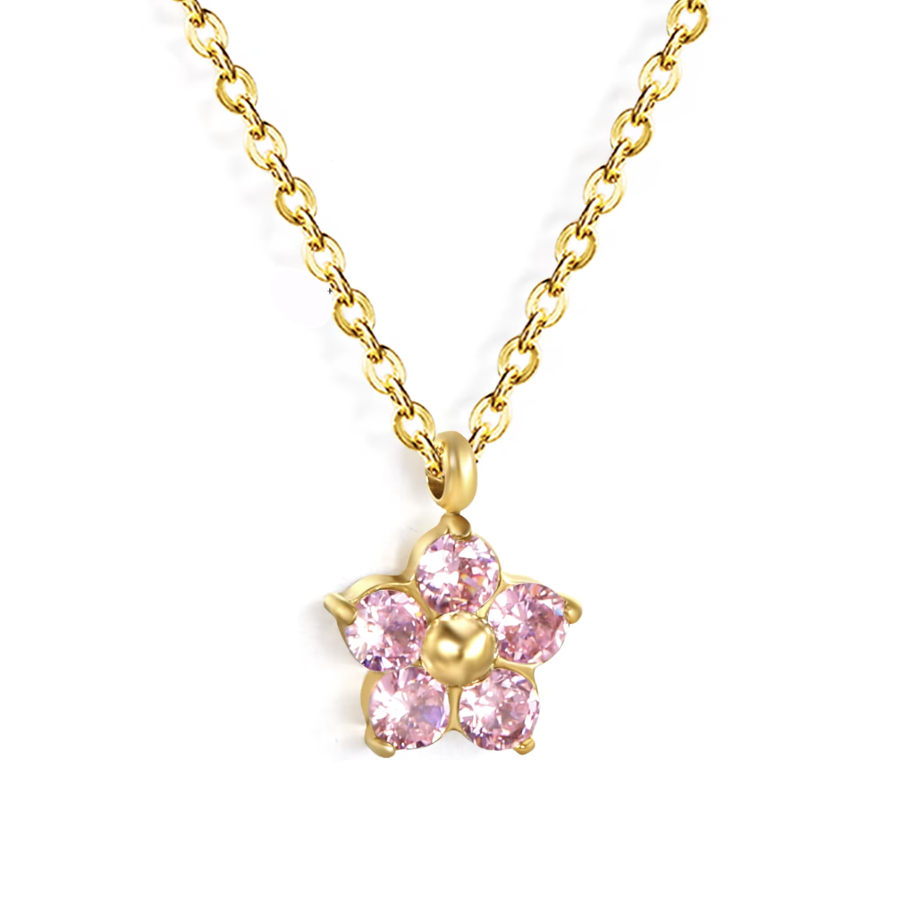 Collier "Floréa" rose
