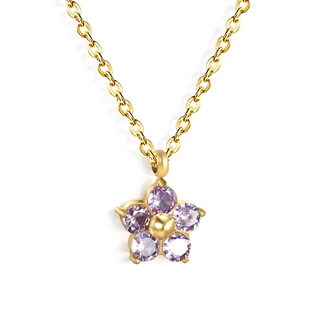 Collier "Floréa" violet
