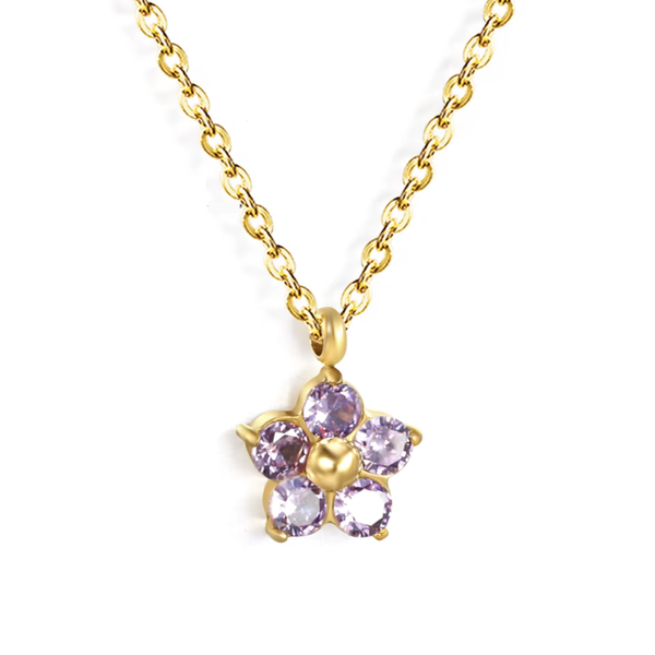 Collier "Floréa" violet