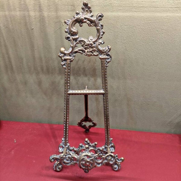 Heavy Ornate Vintage Brass Bookrest / Display Easel