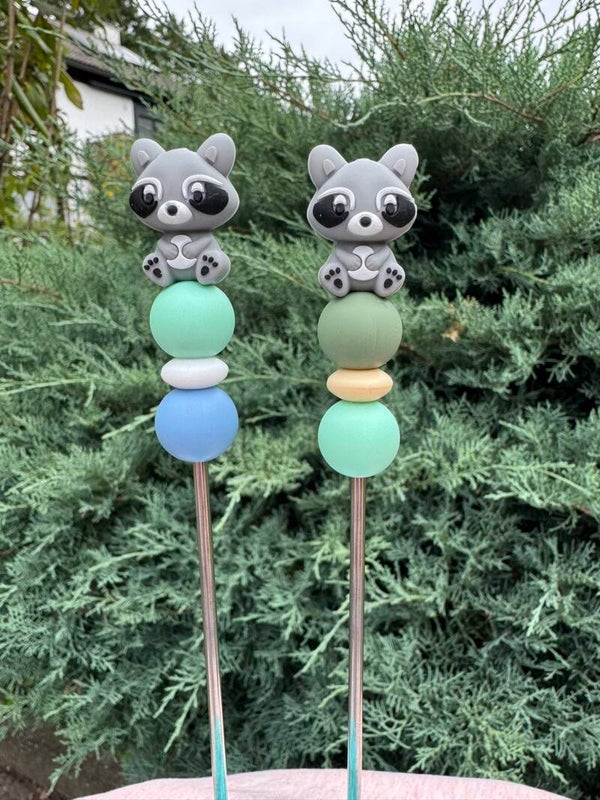 Amigurumi-Sticks im Set: Waschbär