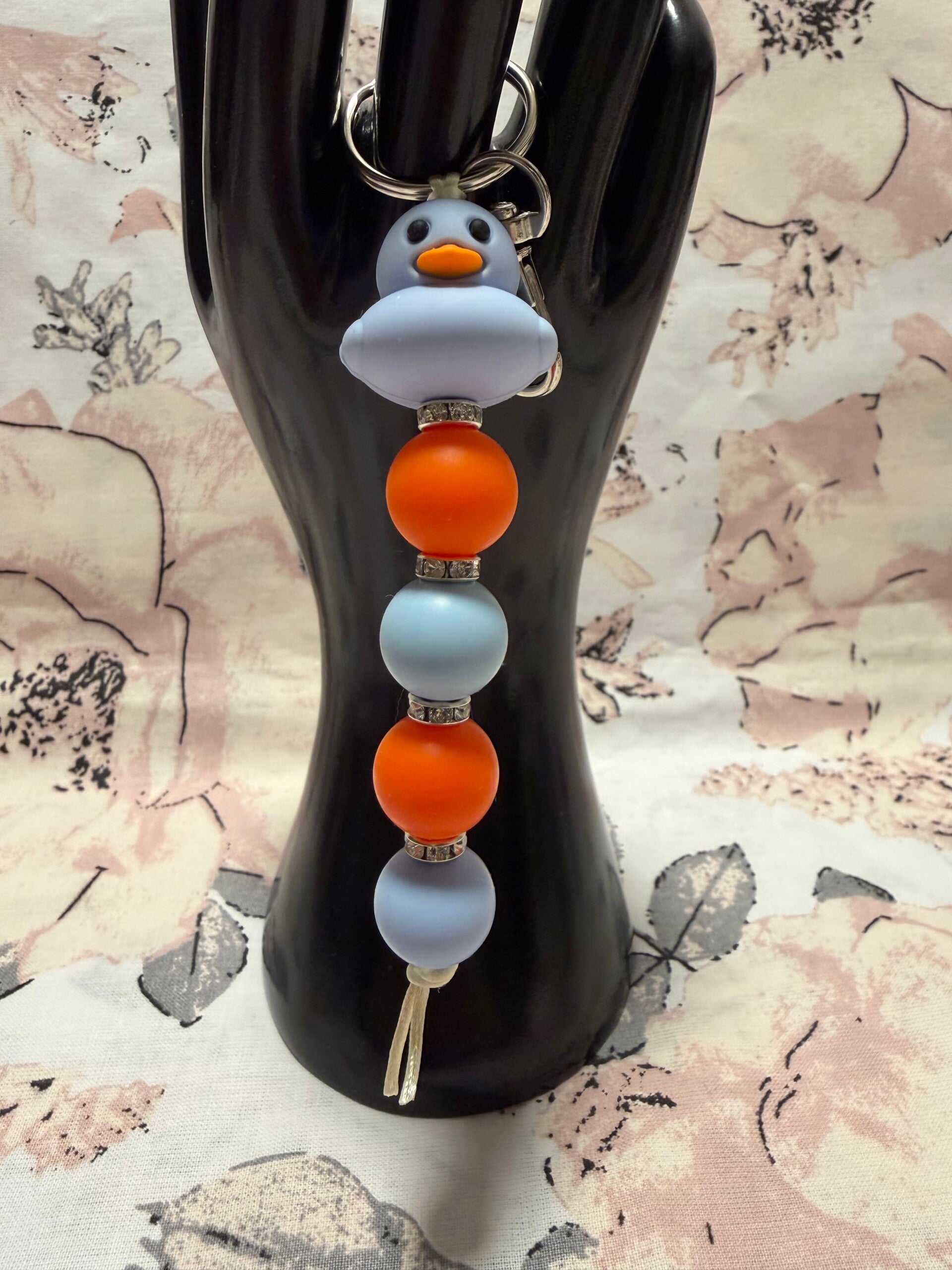 Schlüsselanhänger aus Silikonperlen (Ente)
