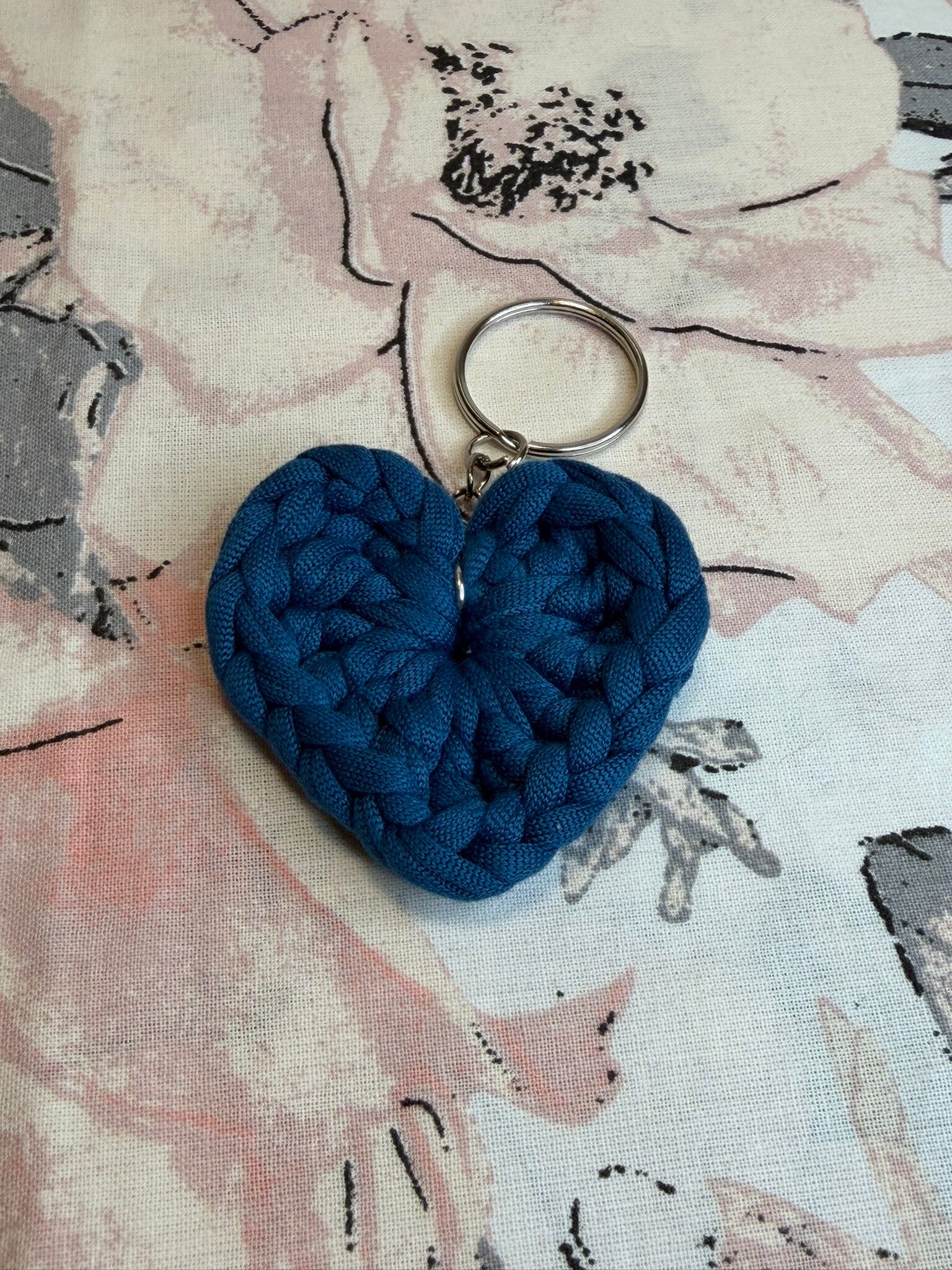 Handmade Schlüsselanhänger Herz in Petrol