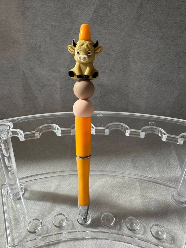 Silikonperlen-Kugelschreiber (Hochlandrind)