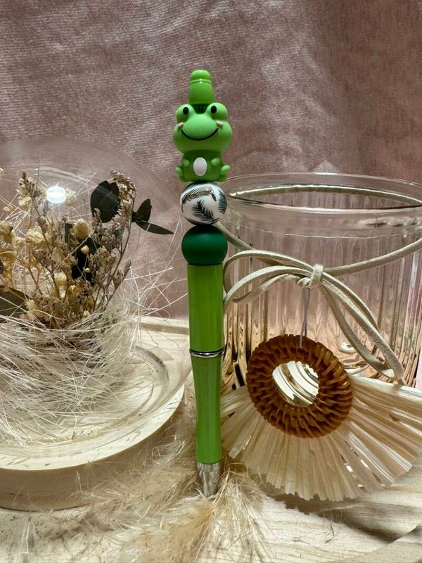Silikonperlen-Kugelschreiber (Frosch)