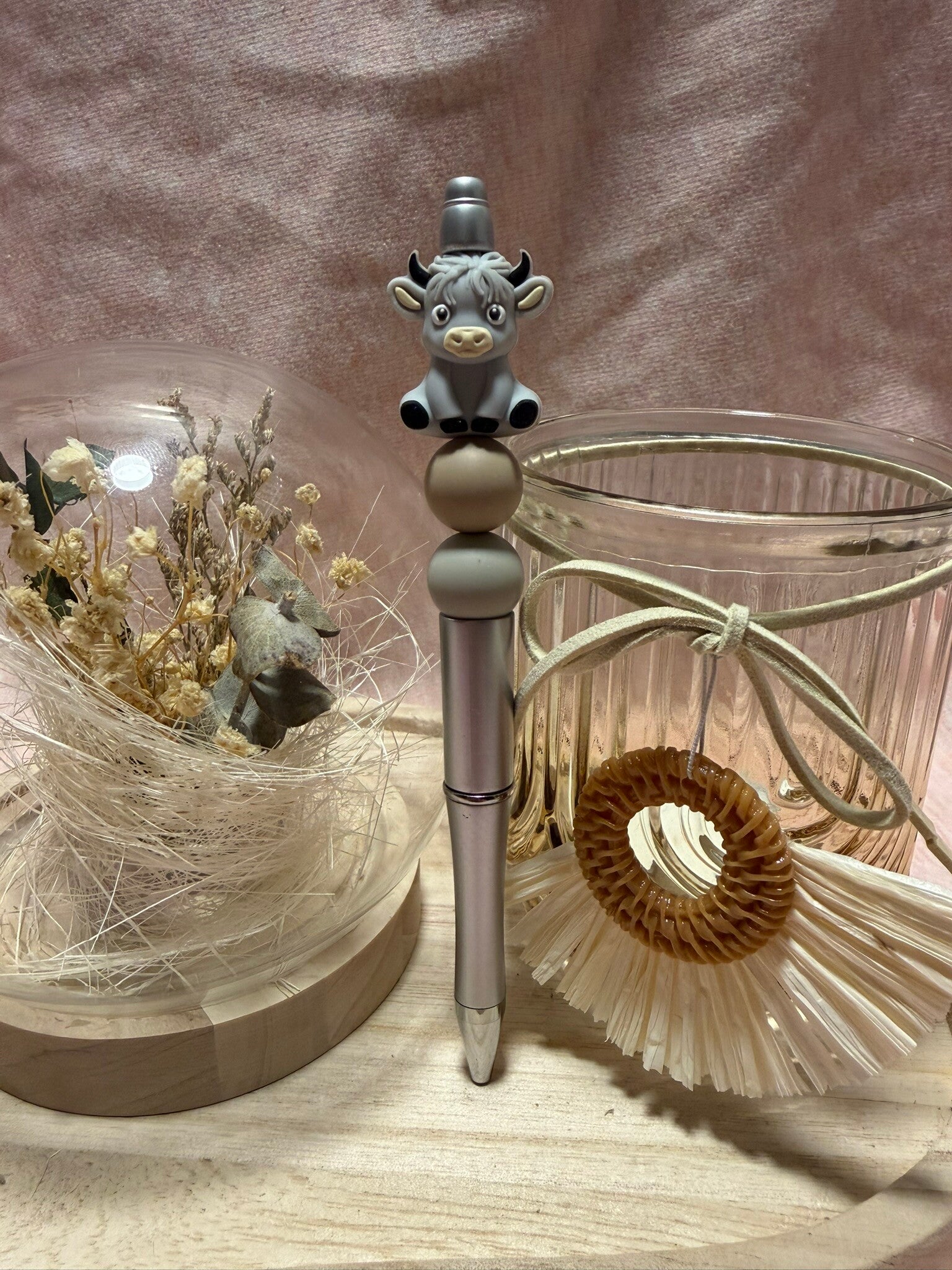 Silikonperlen-Kugelschreiber (Hochlandrind)