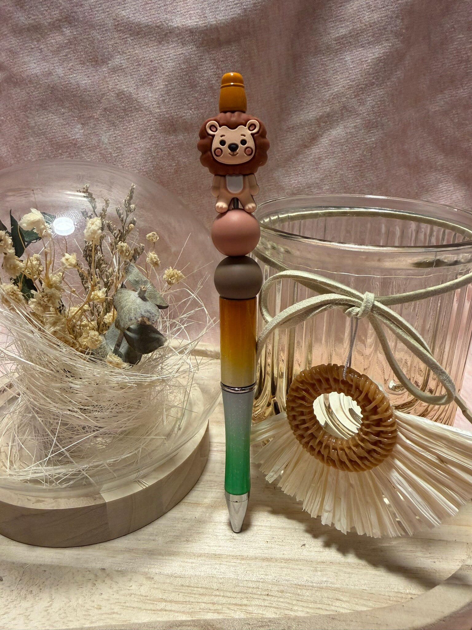 Silikonperlen-Kugelschreiber (Löwe)