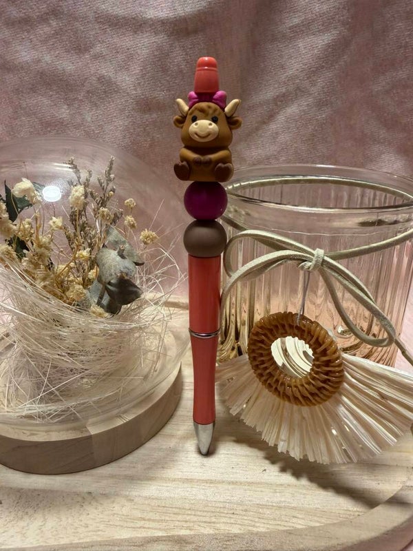 Silikonperlen-Kugelschreiber (Kuh)