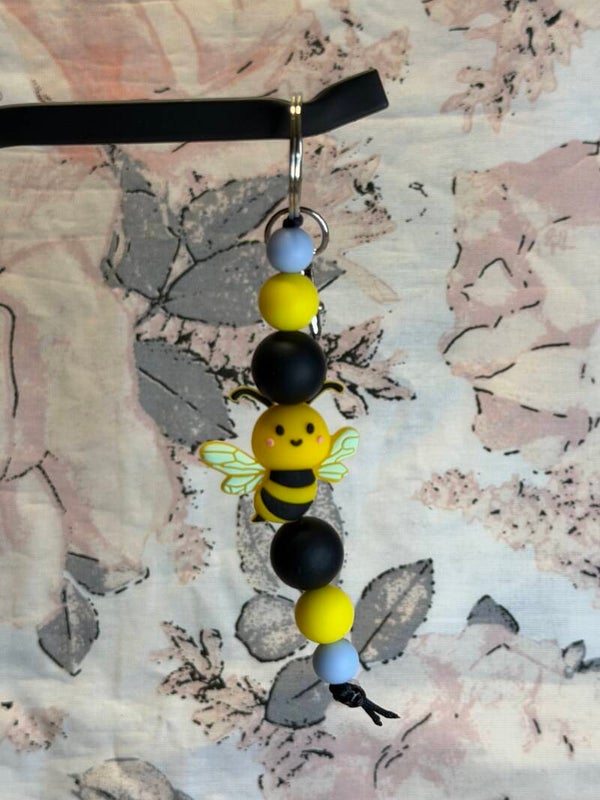 Schlüsselanhänger aus Silikonperlen (Biene)