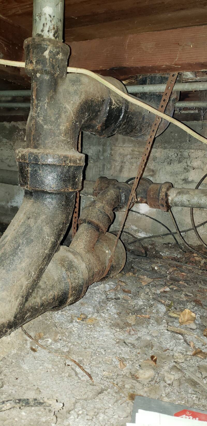 (Before) 4" Old Cast Iron Drain Pipe