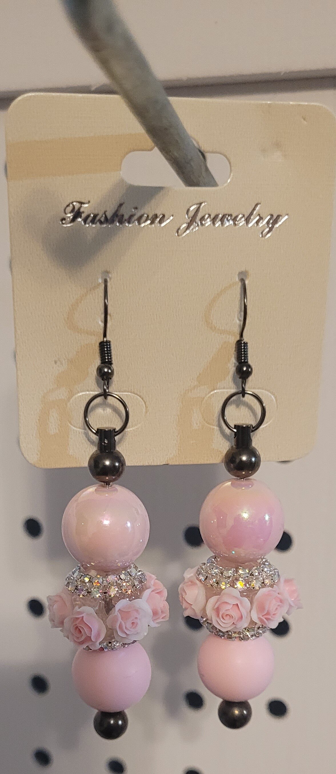 Pink Rose Earrings