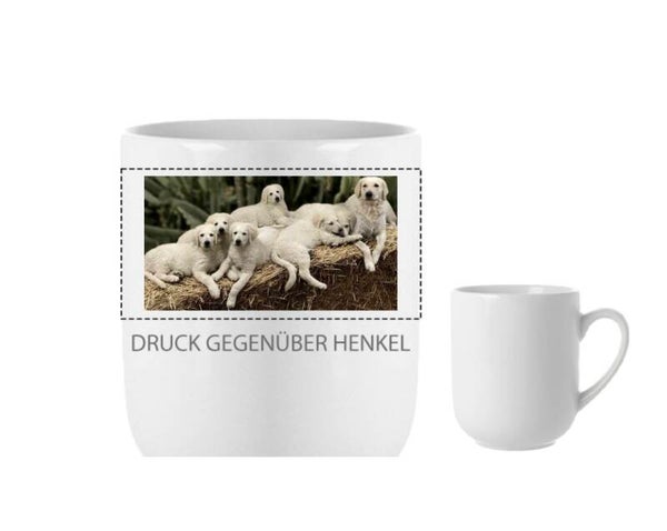 Keramiktasse Family in weiss Weiß