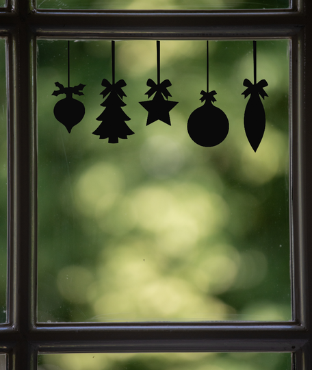 Raamsticker Kerstmis kersthangers