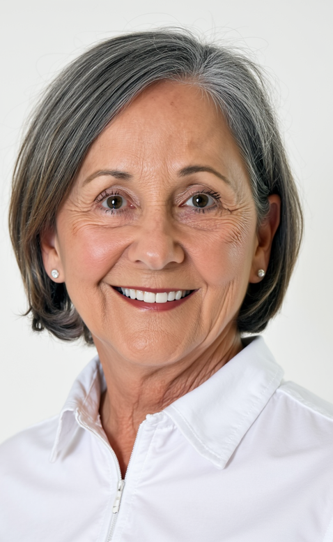 woman in white blouse