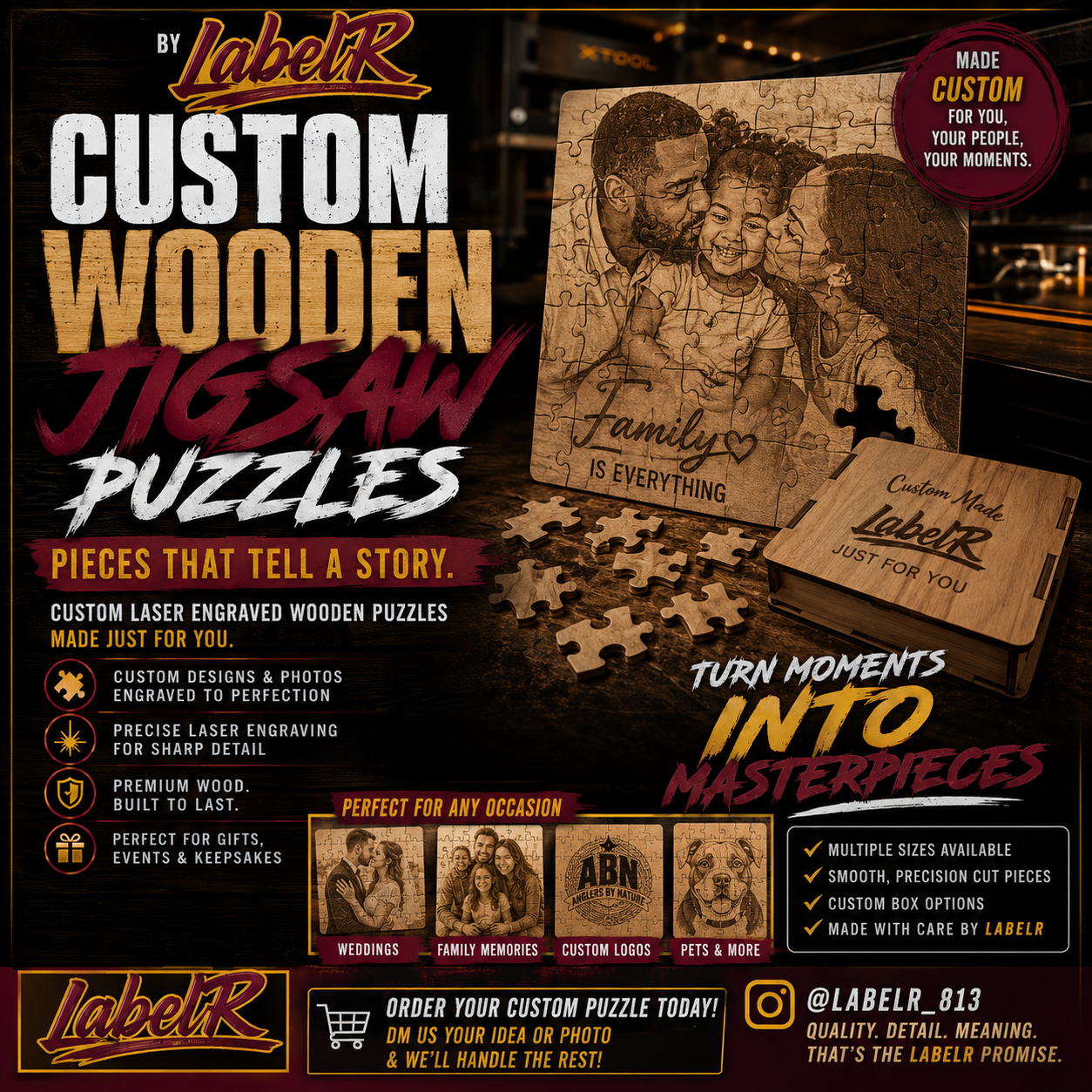 Custom wooden jigsaw puzzle
