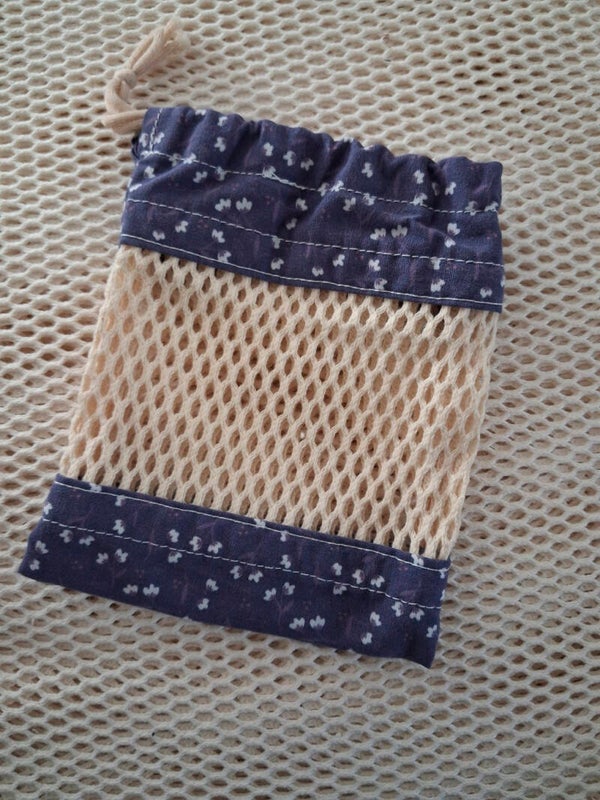 sac-filet crème et tissu popeline imprimé