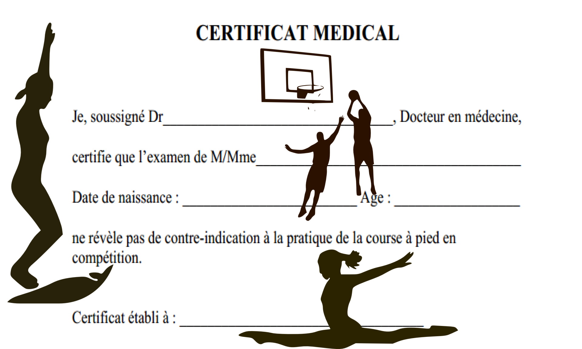 certificat de non contre-indication à la pratique sportive / médecine ...