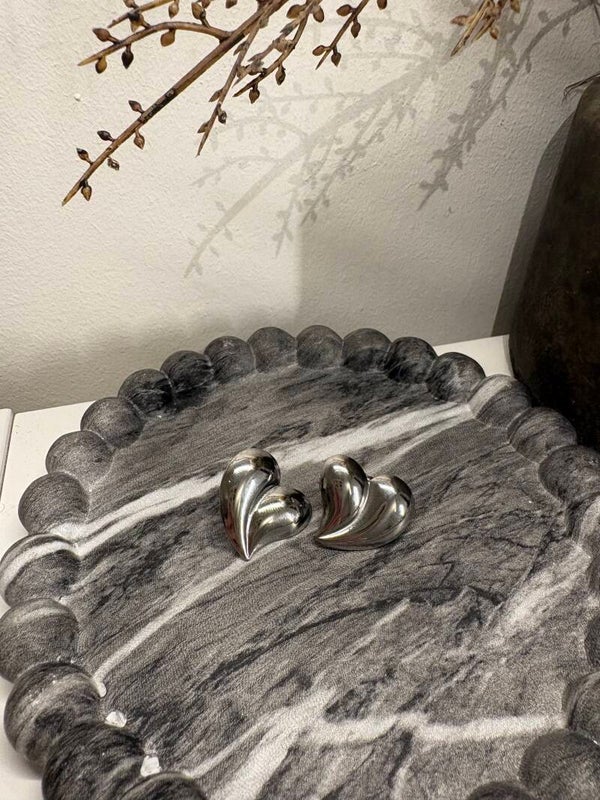 Oorbellen hartjes RVS